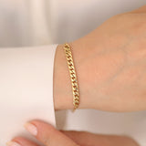 14k Gold | Cuban & Thin Paperclip Chain Bracelet