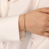 14k Gold | Cuban & Thin Paperclip Chain Bracelet