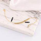 14k Gold | Cuban & Thin Paperclip Chain Bracelet