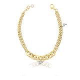 14k Gold | Circle Link & Double Curb Chain Bracelet