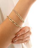 14k Gold | Circle Link & Double Curb Chain Bracelet