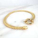 14k Gold | 5mm Herringbone Bracelet with Sailor Clasp