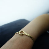 14k Gold | 5mm Herringbone Bracelet with Sailor Clasp