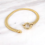 14k Gold | 5mm Herringbone Bracelet with Sailor Clasp