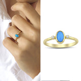 14k Gold | Oval Turquoise Ring