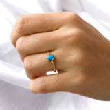 14k Gold | Oval Turquoise Ring