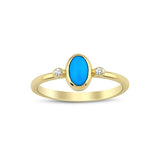 14k Gold | Oval Turquoise Ring