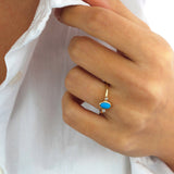 14k Gold | Oval Turquoise Ring