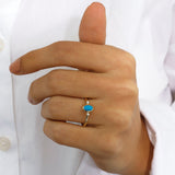 14k Gold | Oval Turquoise Ring