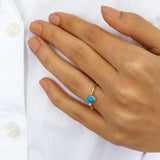 14k Gold | Oval Turquoise Ring