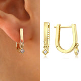 14k Gold | Hinged Back Gemstone Earrings