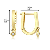 14k Gold | Hinged Back Gemstone Earrings