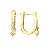 14k Gold | Hinged Back Gemstone Earrings