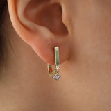 14k Gold | Hinged Back Gemstone Earrings