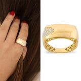 14k Gold | Thick Rectangular Ring