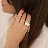 14k Gold | Thick Rectangular Ring