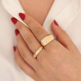 14k Gold | Thick Rectangular Ring