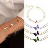 14k Gold | Colorful Butterfly Bracelet