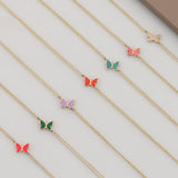 14k Gold | Colorful Butterfly Bracelet