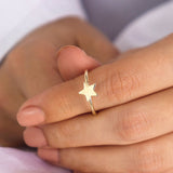 14k Gold | Star Initial Ring