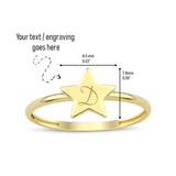 14k Gold | Star Initial Ring