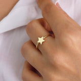 14k Gold | Star Initial Ring