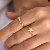 14k Gold | Star Initial Ring