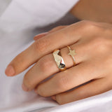 14k Gold | Star Initial Ring