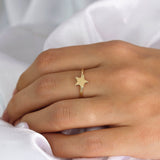 14k Gold | Star Initial Ring