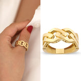 14k Gold | Thick Chain Ring