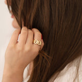 14k Gold | Thick Chain Ring