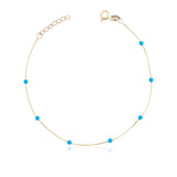 14k Gold | Minimal Turquoise Beaded Bracelet