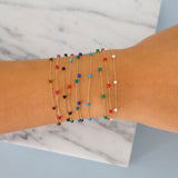 14k Gold | Minimal Turquoise Beaded Bracelet