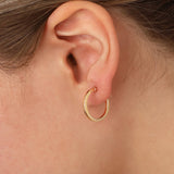 14k Gold | Greek Key Meander Hoop Earrings