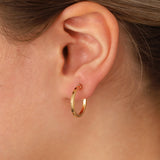 14k Gold | Greek Key Meander Hoop Earrings