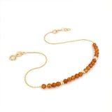 14k Gold | Minimal Dark Citrine Beaded Bracelet