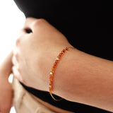 14k Gold | Minimal Dark Citrine Beaded Bracelet