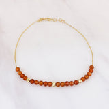 14k Gold | Minimal Dark Citrine Beaded Bracelet