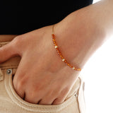 14k Gold | Minimal Dark Citrine Beaded Bracelet