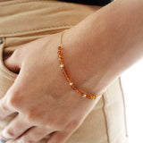 14k Gold | Minimal Dark Citrine Beaded Bracelet