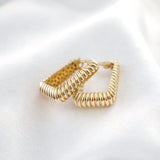 14k Gold | Edgy Croissant Hoops