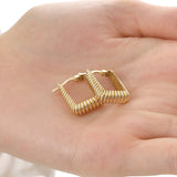 14k Gold | Edgy Croissant Hoops