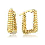 14k Gold | Edgy Croissant Hoops