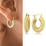 14k Gold | Dome Croissant Earrings