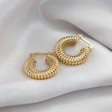 14k Gold | Dome Croissant Earrings