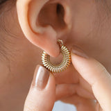 14k Gold | Dome Croissant Earrings