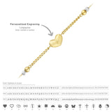 14k Gold | Curb & Cable Chain Bracelet with Puffy Heart