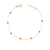 14k Gold | Minimal Coral Beaded Bracelet