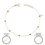 14k Gold | Minimal Tiger's Eye Beaded Bracelet