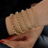 14k Gold | Rolo Bracelet with Lobster Clasp | 3mm - 8mm